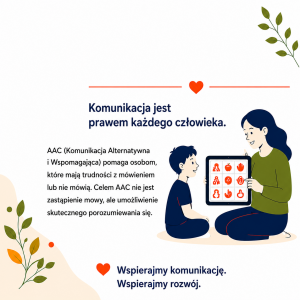 Ulotka edukacyjna „AAC – co jest ważne?” – bezpłatny materiał Fundacji Komunikacji i Rozwoju